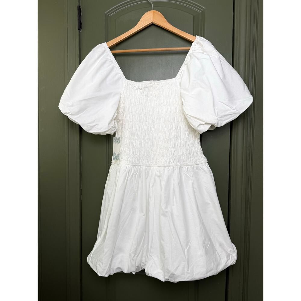 NWT Hyacinth House Tuckernuck White Smocked Catarina Puff Mini Dress Large - Picture 4 of 7